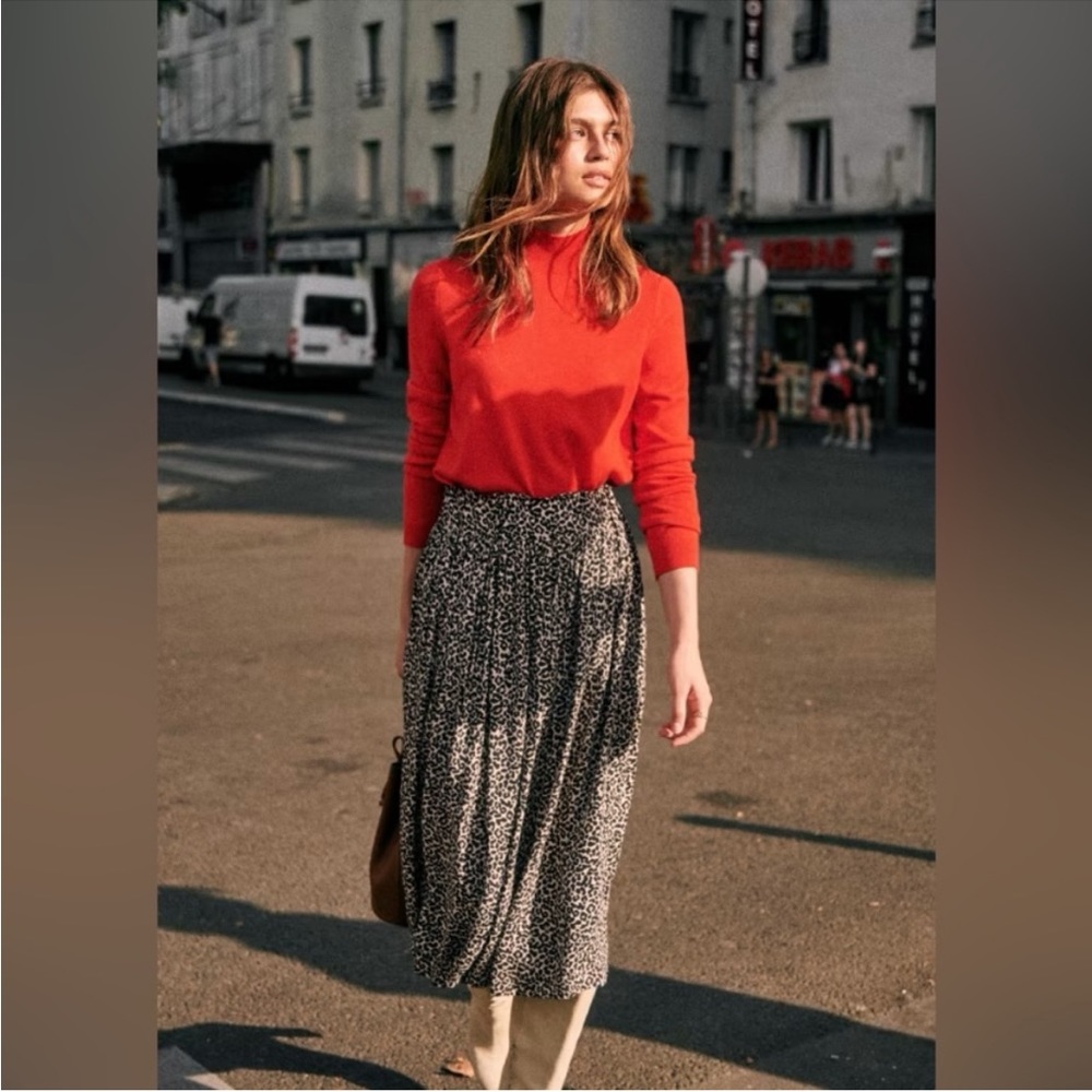 ✨Sezane Elie Leopard skirt